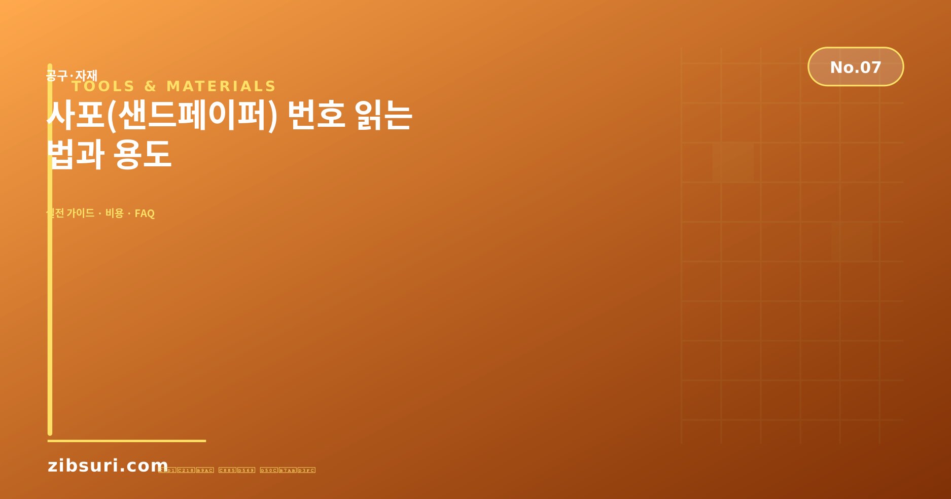 사포(샌드페이퍼) 번호 읽는 법과 용도