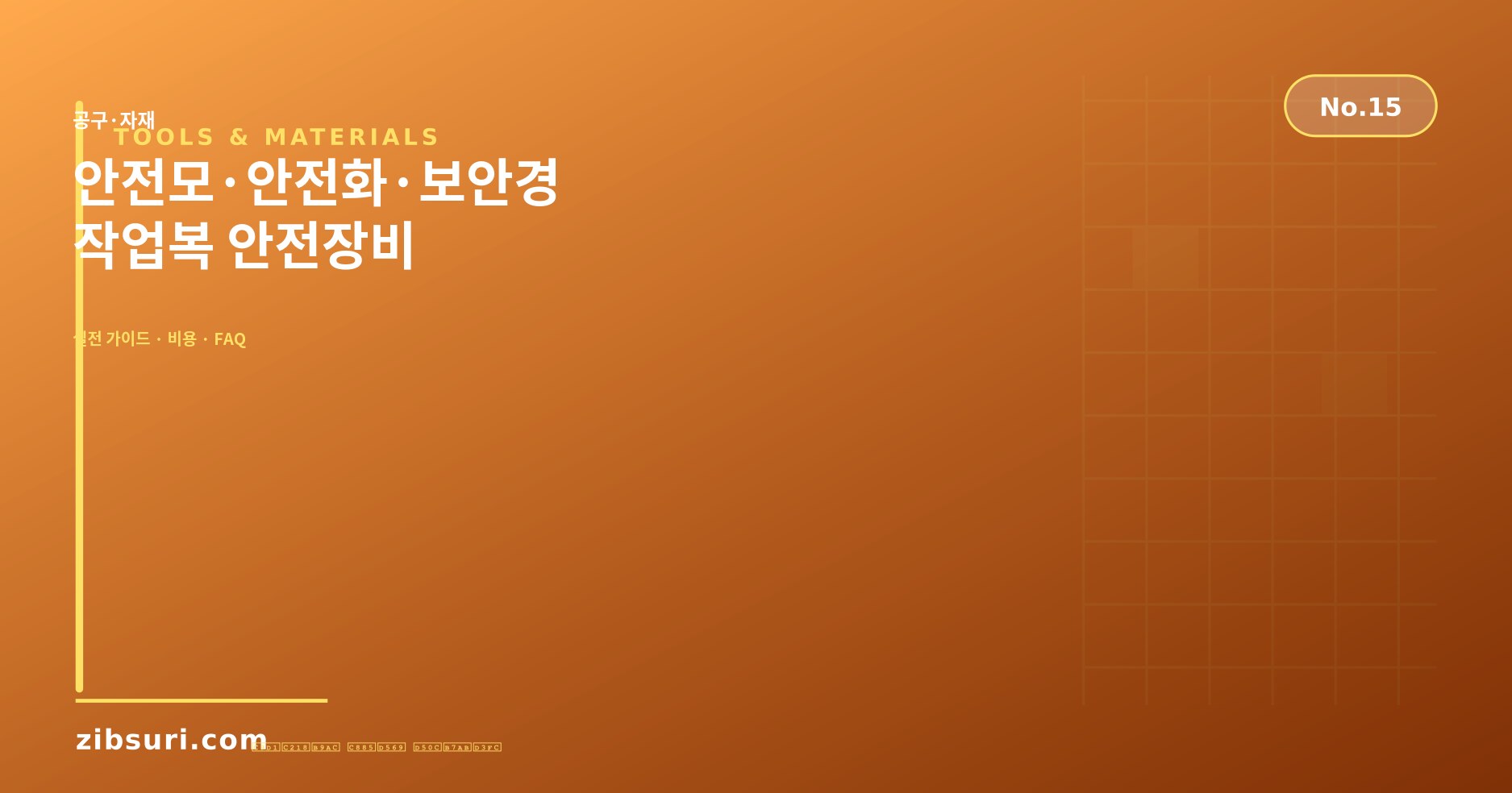 안전모·안전화·보안경 — 작업복 안전장비