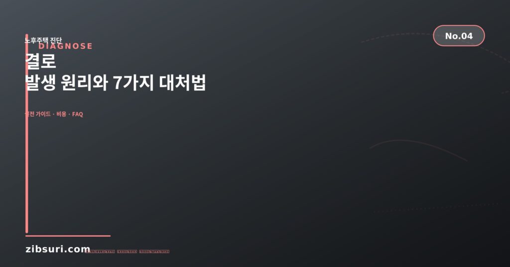 결로 — 발생 원리와 7가지 대처법